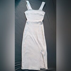 Renee C. Elegant Gray Midi Dress